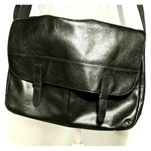 Genuine leather slim fossil computer bag